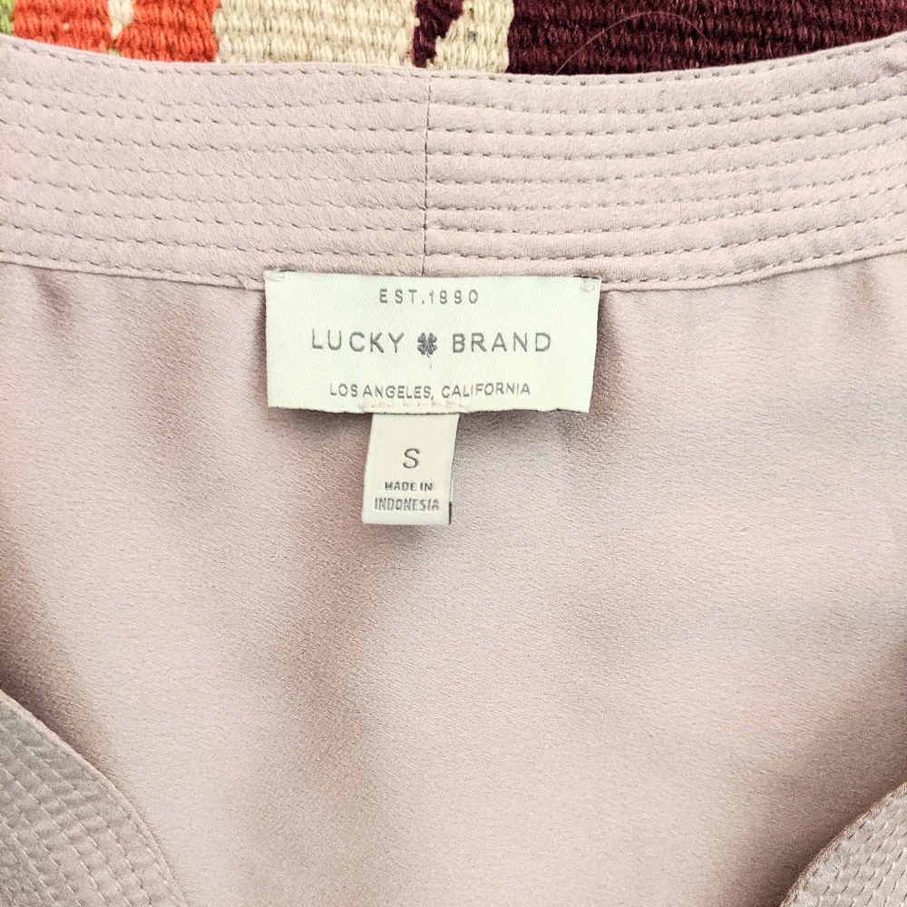 Lucky Brand V Neck Draped Blouse - Picture 7 of 8